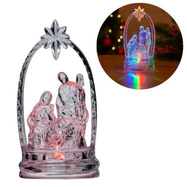 Imagem de Presépio Acrílico Cristal Iluminado Led Colorido 12cm - Magizi