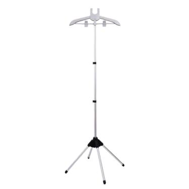 Imagem de Baoblaze Máquina de engomar cabide dobrável roupas de vestuário rack de secagem em pé engrossar materiais acessórios handheld vestuário rack de vapor, cinza