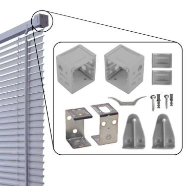 Imagem de Conjunto Instalação Para Persiana Horizontal Em Pvc Cinza