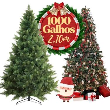 Imagem de Pinheiro Canadense Árvore De Natal Alta Cheia Luxuosa 2,10 m Grande Ve