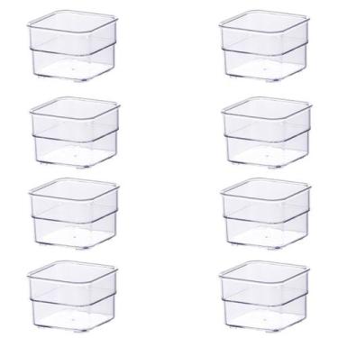 Imagem de Kit 8 Organizador de Gavetas  7,5x7,5x5,2Cm Transparente - Paramount