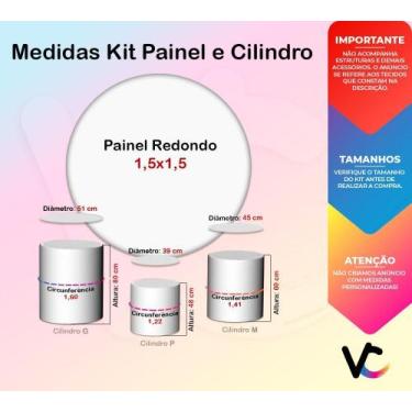 Imagem de Painel De Festa Redondo 1,50x1,50 + Trio De Capas Cilindro - Nossa Sen
