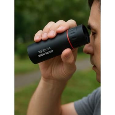 Imagem de Telescópio monocular compacto 25 x 25 para esportes, acampamento, viagem, mini mira leve com capa, preto