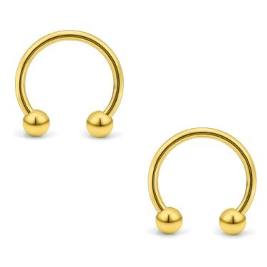 Imagem de Anel de nariz de touro, 16G, bola/pontas de ferradura, argola de nariz, cartilagem, narina, septo, sobrancelha, lábio, umbigo, barriga, mamilo, piercing hélice, tragus, torre, aço inoxidável, para