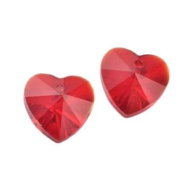 Imagem de 20 peças de berloques vermelhos românticos de coração de vidro para dia dos namorados, pingentes de coração facetado, artesanato, artesanato, fabricação de joias, suprimentos para encontrar 10 x 10 x