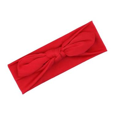 Imagem de Bandanas femininas fofas de coelho com turbante elástico, faixa de cabeça antiderrapante, cor sólida, nó cruzado, faixa de cabeça moderna, acessórios de cabelo fofos