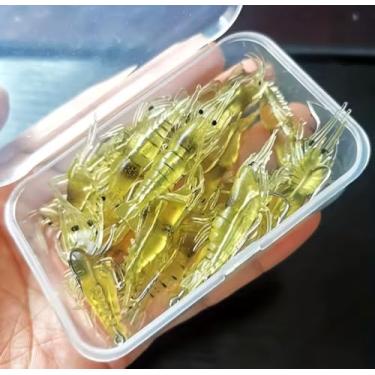 Imagem de Kit 10 Isca Camarão artificial para Pesca, Camarão com anzol e estojo!