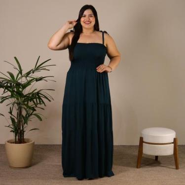 Imagem de Vestido Longo Feminino Com Lastex de Amarrar no Ombro Elegante - 40 Gr