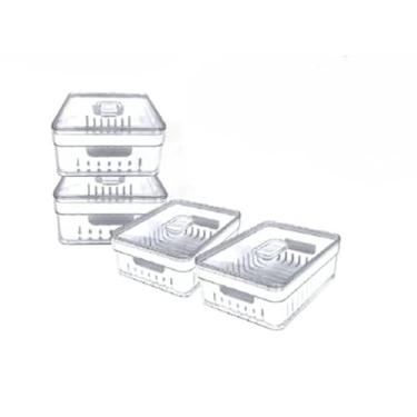 Imagem de Recipientes Para Armazenamento No FrigoríFico — Cestos EmpilháVeis Para Alimentos, Legumes E Plantas(4,1,9 Litros)