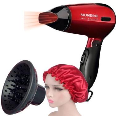 Imagem de Mini Secador De Cabelo Mondial 1200w Ion Dobrável Viagem Vermelho Sm13