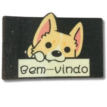 Imagem de Tapete Capacho Decorativo Pets, 60x40cm, Poliéster Emborrachado, Antiderrapante, Para Porta de Entrada (CACHORRRO PLAQUINHA)