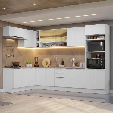 Imagem de Armário De Cozinha Completa De Canto 499cm Branco Stella Madesa 02 Branco