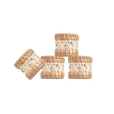 Imagem de Anel De Guardanapo Copa E Cia 4 Peças Rattan Natural