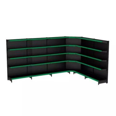 Imagem de Gondola Parede 202 Fit Ate 5 Metros 1 Canto Preto 30b Pe Verde - AMAPÁ