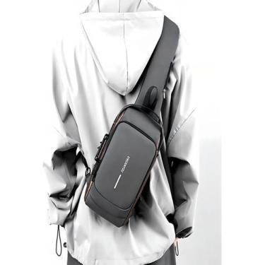 Imagem de Bolsa Bag Pequena Masculino Tiracolo Transversal Ombro Cor Cinza-escur