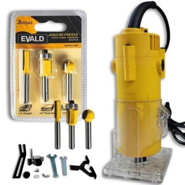 Imagem de Tupia 6 Mm 650w Evtup110-220 Com Kit 3 Fresas 6 Mm Evjf-03 Evald 220V