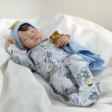 Imagem de Bebê Reborn Menino Dormindo Realista Corpo Vinil Siliconado Articulado
