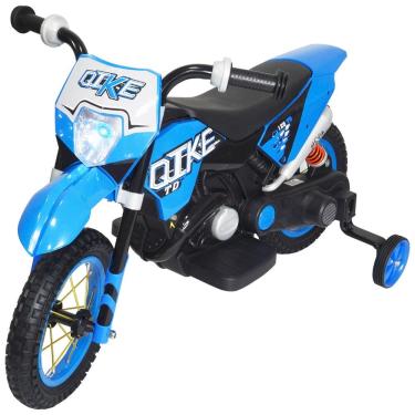Imagem de Mini Moto Cross 6V Elétrica Recarregável Infantil Triciclo Criança Brinqway BW-083AZ Azul Bivolt