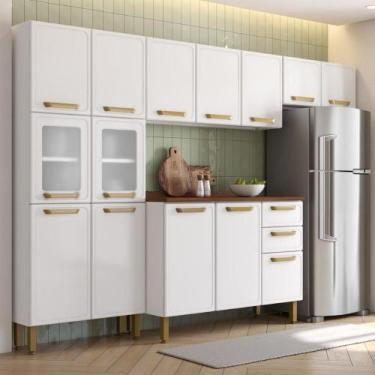 Imagem de Cozinha Completa Aço com Tampo 14 Ptas 2 Gav Bella Branco - Bertolini