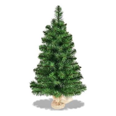 Imagem de Arvore Natal Mesa 60cm Decoração Enfeite Escritório Loja Premium, Verd