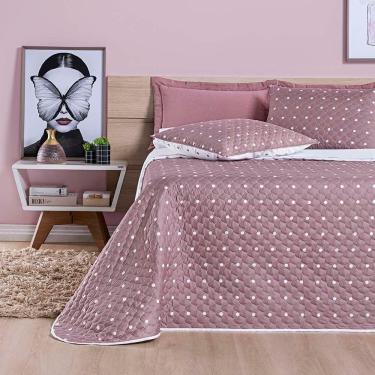 Imagem de Kit Cobre Leito Celine Casal Queen Dupla Face Micropercal 200 Fios 03 Peças - Rosê