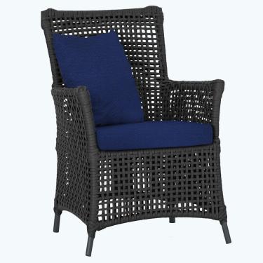 Imagem de Poltrona Igapó Alumínio Pintura Preta Corda Náutica E10 Preto