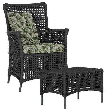 Imagem de Poltrona E Mesa Igapó Em Alumínio Preta Corda Náutica E5 Preto