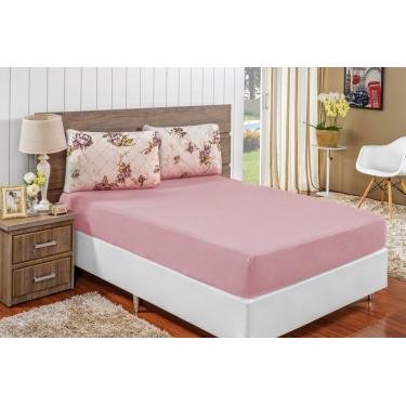 Imagem de Jogo De Cama Malha Casal Quality 03 Peças - Rosê