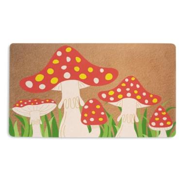 Imagem de Tapete de porta de boas-vindas coco falso coco com suporte de PVC antiderrapante 45,7 x 76 cm, tapete rústico de boas-vindas para casa de fazenda para decoração de varanda de entrada interna para casa