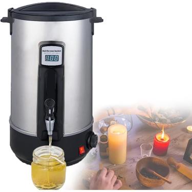 Imagem de Derretedor De Cera Para Fabricação De Velas, 8l / 10.8l / 12l / 16l / 20l / 30l / 35l Caldeirão De Cera De Vela Professiol Aquecedor Elétrico De Cera De Parafina Inoxidável, Ta, 8L
