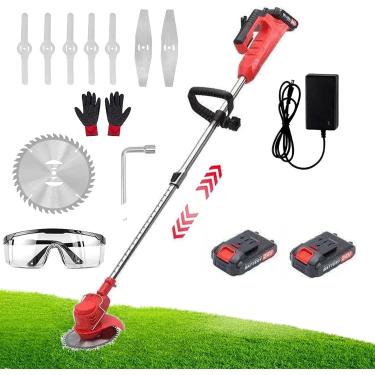 Imagem de Aparador De Grama Sem Fio Tt Cortador De Grama, Aparador Elétrico De Jardim Portátil, Aparador De Grama Sem Fio Com Bateria E Carregador Rodas Lâminas 800w Poderoso Apar, B.24v, 1 Battery