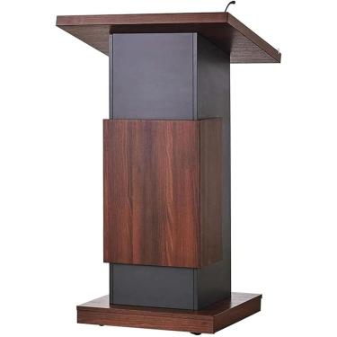 Imagem de Pódio Pódio Suporte De Madeira Suporte De Pódio Com Rodas Púlpitos De Igreja Design De Tampo De Mesa Basculante Púlpitos Púlpitos De Professor De Escola, Brown