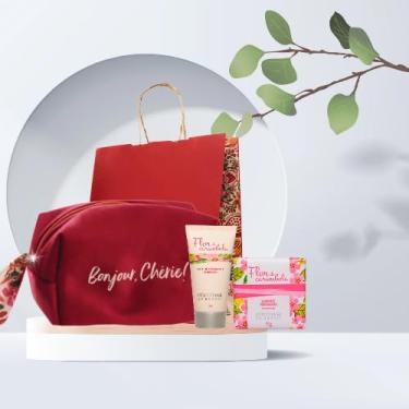 Imagem de Kit flor de carambola Presente Natal + Nécessaire Vermelha + Brindes