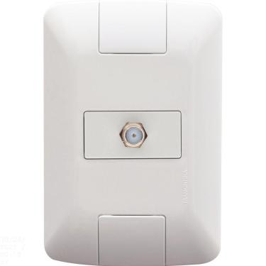 Imagem de Conjunto 4x2 Com 1 Tomada Tv/sat Coaxial Tramontina Aria Branco Tramontina