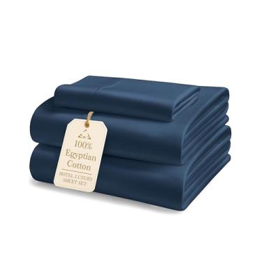 Imagem de LANE LINEN Lençóis de cama solteiro 100% algodão - 1000 fios, lençóis de cama de algodão mercerizado de fibra longa, conjunto de lençóis de bolso profundo de 38 cm de espessura, costuras francesas