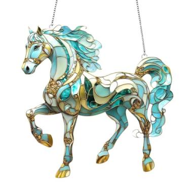 Imagem de predolo Decoração de parede com cavalo para pendurar na janela, em acrílico, para pendurar em janelas internas ou no jardim.