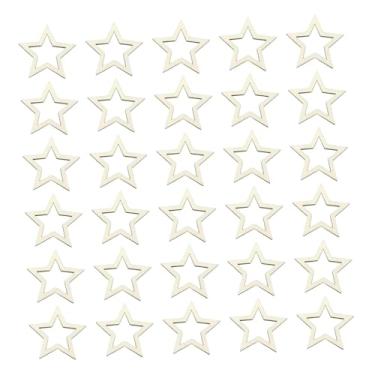 Imagem de CarpNettore Ocas Feitas de Madeira Não Tratada, Decorações de Madeira, Peças em Branco para Artesanato, Scrapbooking E Pintura, 30 Unidades de 4 Cm