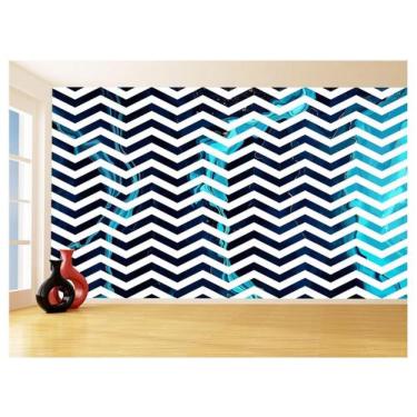 Imagem de Papel De Parede 3D Sala Chevron Zig Zag Listras 3,5M Zig109 - Você Dec