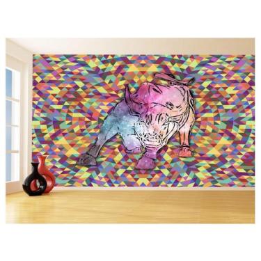 Imagem de Papel De Parede 3D Animais Pop Art Touro Bull 3,5M Pxa157 - Você Decor