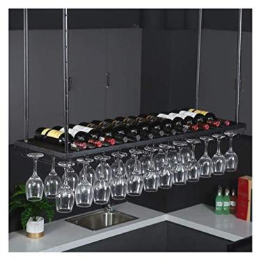Imagem de Cabide de vinho dourado estilo europeu bar balcão talheres rack bar pendurado rack de vinho ferro (cor: ouro tamanho: 80 * 35 cm)