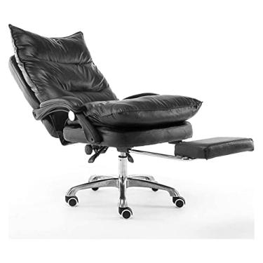 Imagem de Cadeira Boss cadeira de escritório cadeira giratória para computador cadeira de couro PU cadeira de escritório ergonômica cadeira de trabalho cadeira elevatória (tamanho: preto)