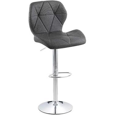 Imagem de Cadeira de jantar moderna para sala de maquiagem, cadeiras de bar de hotel, couro artificial, ajustável, giratória, elevador a gás, cadeira de jantar, restaurante ocidental, café, livraria, banco alto