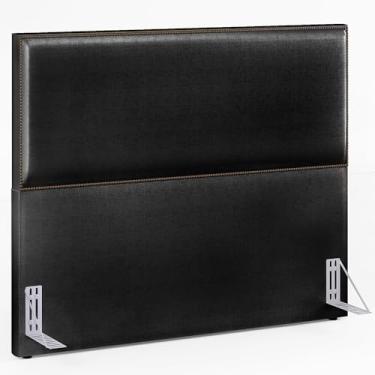 Imagem de Cabeceira Cama Box Casal Com Tachas 140 cm Vicenza L02 Facto Preto Metalizado - Lyam Decor