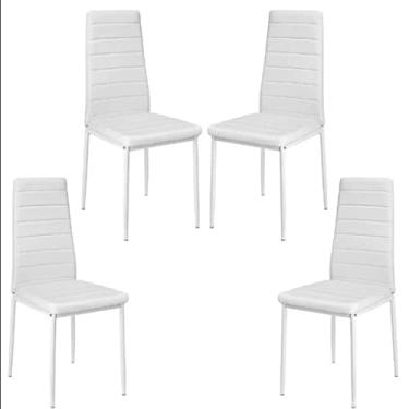 Imagem de UYKUM Cadeiras de jantar nórdicas 4 pçs/conjunto de cadeiras de café bar de casa poltronas de maquiagem empilháveis jardim loft cozinha sala de jantar cadeiras