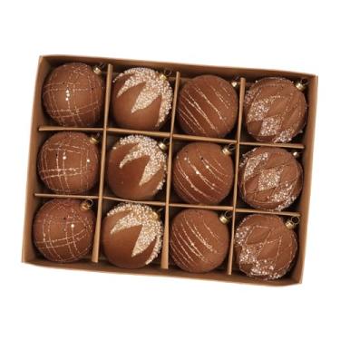 Imagem de IEUDNS Bolas de Natal, Enfeites para Árvore de Natal, Pingentes de Bolas, Bolas Decorativas para Casa, 12 Unidades de Café de 8 Cm