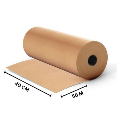 Imagem de Papel Kraft 40cm De Largura x 50 Metros  Gramatura 80 Monolúcido - Fof