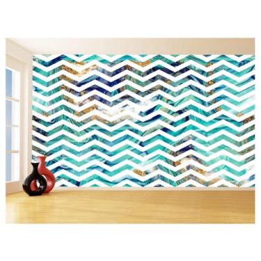 Imagem de Papel De Parede 3D Sala Chevron Zig Zag Listras 3,5M Zig110 - Você Dec