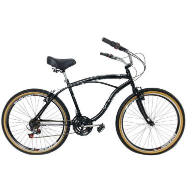Imagem de Bicicleta Beach Caiçara 18 Marchas Aro 26 Masculina Preto-Unissex