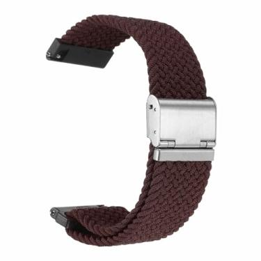 Imagem de HARFINGTON Pulseira de relógio trançada de nylon de liberação rápida, pulseira de reposição com fivela de aço inoxidável, Rosa brilhante, 22mm