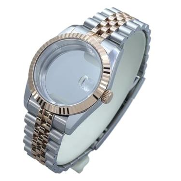 Imagem de FEIYASHI Caixa de relógio luxuosa em ouro rosa de 36/39 mm com vidro de safira para movimento NH35 NH34 NH36 Miyota8215 8205, Tampa inferior de vidro 5, 39mm+For NH35/34/36/38 Movement, Caixa de